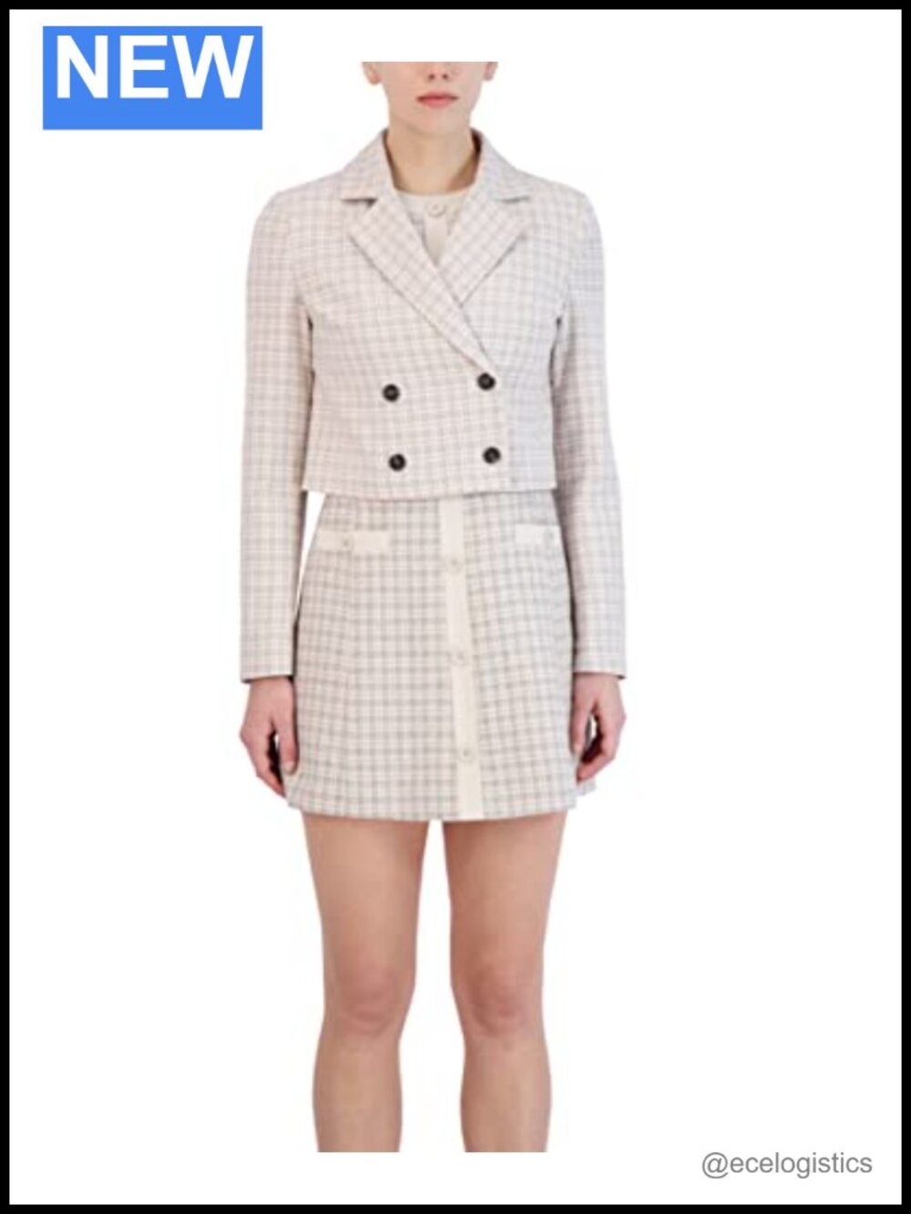 Double Breasted Relaxed Crop Blazer Jacket Women's Long Sleeve
